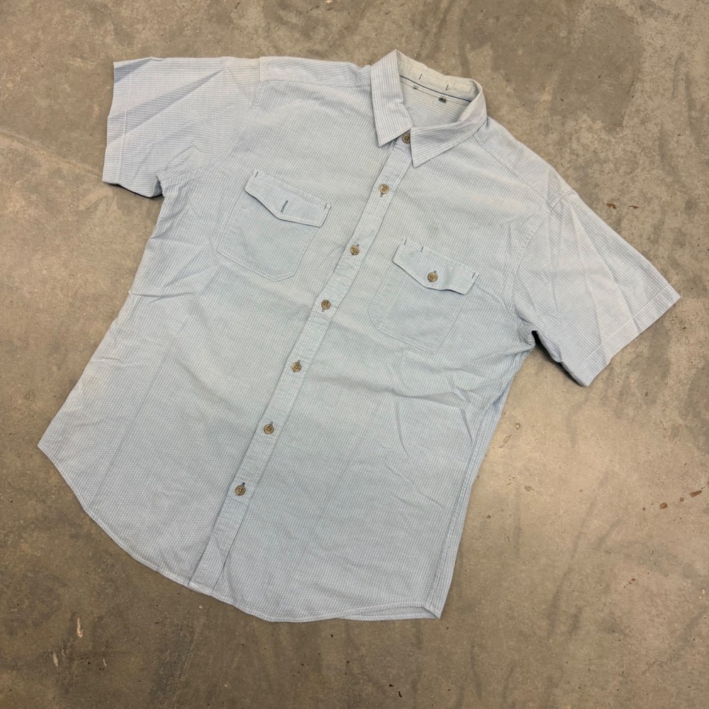 Y2K Mens Unbranded Micro Striped Short Sleeve Button Up Casual Shirt Large
